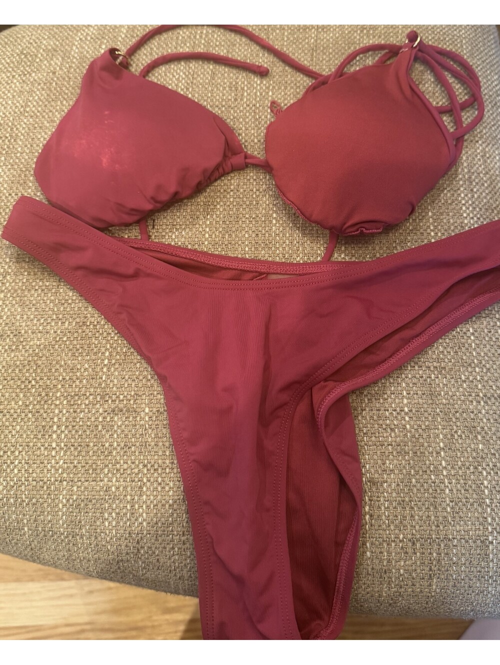 Womens Garage Burgundy 2 Piece Bikini Bathing Suit Small